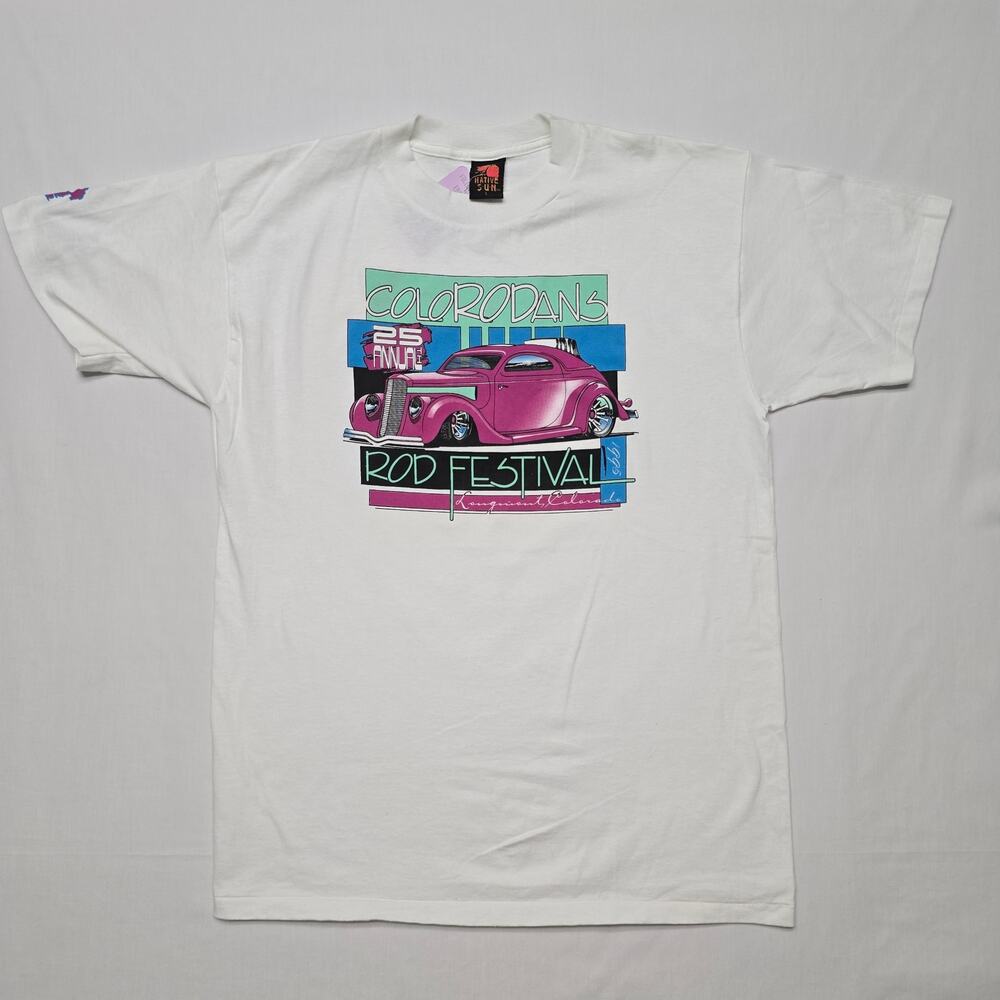 Vintage Colorodans Rod Festival Shirt Hot Rod Festival Car Show White Large Tee